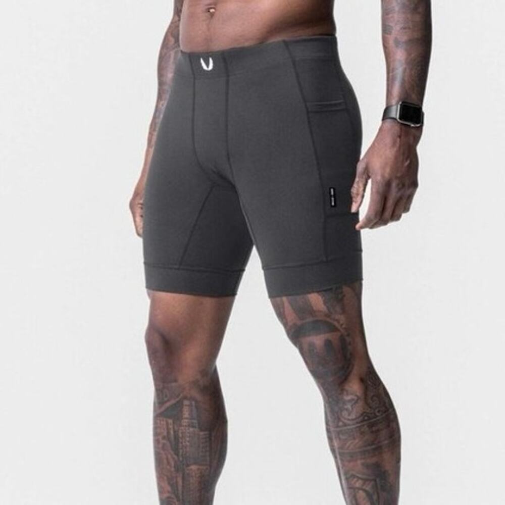 ASRV Men’s WarpFlexx Side Pocket 1/2-Length Legging - Space Grey